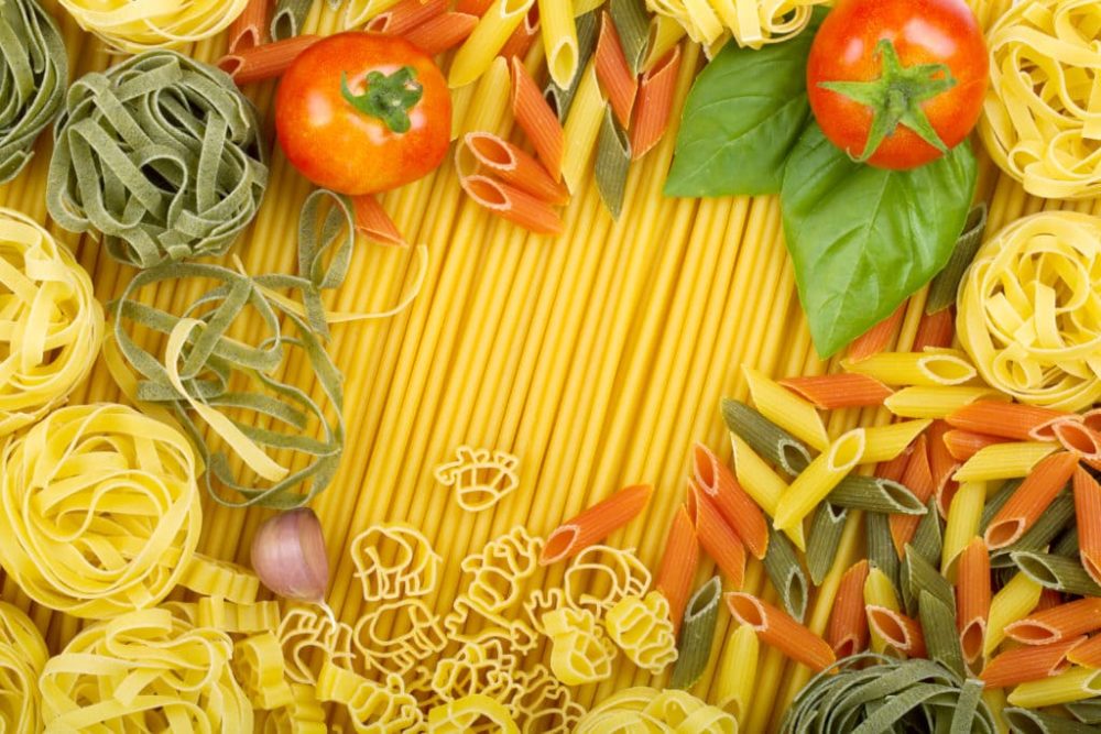 Various Italian pasta background